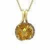 Effy Fine Jewelry 14K 3.30 Ct. Tw. Diamond & Citrine Necklace Women
