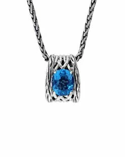 Effy Fine Jewelry Effy Silver Blue Topaz Pendant Necklace Women