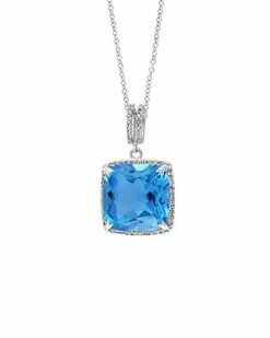 Effy Fine Jewelry 14K 20.20 Ct. Tw. Diamond & Blue Topaz Necklace Women