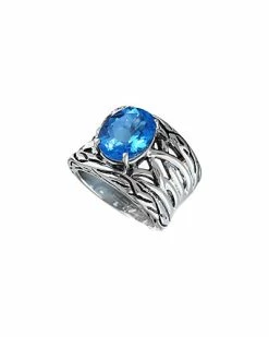 Effy Fine Jewelry Silver 5.90 Ct. Tw. Blue Topaz Ring Women