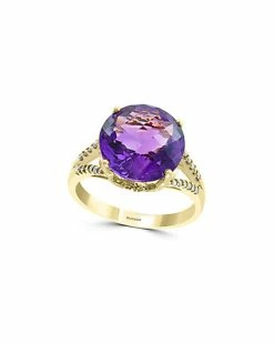 Effy Fine Jewelry 14K 5.48 Ct. Tw. Diamond & Amethyst Ring Women