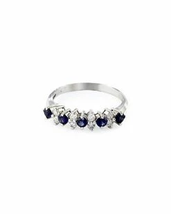 Effy Fine Jewelry 14K 0.76 Ct. Tw. Diamond & Sapphire Ring Women