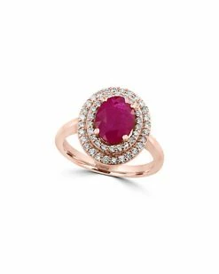 Effy Fine Jewelry 14K Rose Gold 2.34 Ct. Tw. Diamond & Ruby Ring Women