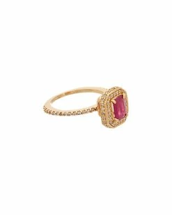 Effy Fine Jewelry 14K 1.31 Ct. Tw. Diamond & Ruby Ring Women