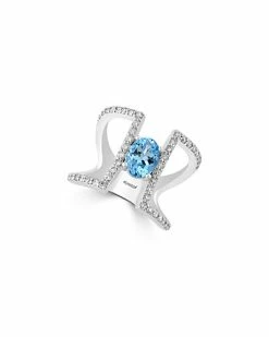 Effy Fine Jewelry 14K 2.05 Ct. Tw. Diamond & Aquamarine Ring Women