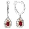Effy Fine Jewelry 14K Two-Tone 0.87 Ct. Tw. Diamond & Ruby Earrings Women