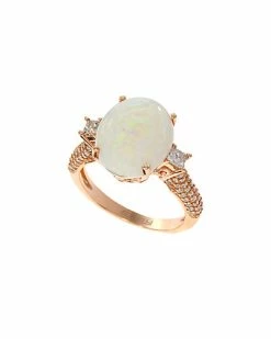 Effy Fine Jewelry 14K Rose Gold 3.74 Ct. Tw. Diamond & Opal Ring Women