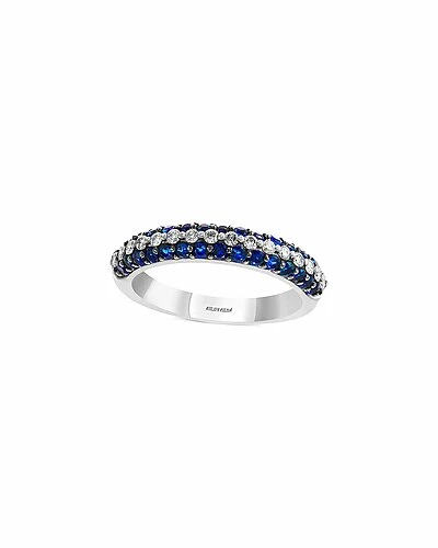 Effy Fine Jewelry Effy 14K 1.09 Ct. Tw. Diamond & Sapphire Half-Eternity Ring Women 1 Effy Fine Jewelry Effy 14K 1.09 Ct. Tw. Diamond & Sapphire Half-Eternity Ring Women