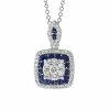Effy Fine Jewelry Effy 14K 0.99 Ct. Tw. Diamond & Sapphire Pendant Necklace Women