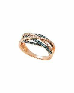 Effy Fine Jewelry Effy 14K Rose Gold 0.72 Ct. Tw. Diamond Half-Eternity Ring Women