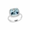 Effy Fine Jewelry Effy 14K Diamond & Aquamarine Ring Women