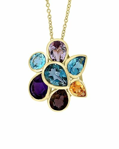 Effy Fine Jewelry Effy 14K 6.33 Ct. Tw. Gemstone Pendant Necklace Women 1 Effy Fine Jewelry Effy 14K 6.33 Ct. Tw. Gemstone Pendant Necklace Women
