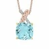 Effy Fine Jewelry Effy 14K Two-Tone 4.01 Ct. Tw. Diamond & Aquamarine Pendant Necklace Women