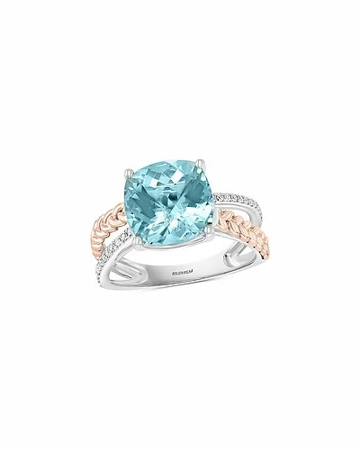 Effy Fine Jewelry Effy 14K Two-Tone 4.19 Ct. Tw. Diamond & Aquamarine Ring Women 1 Effy Fine Jewelry Effy 14K Two-Tone 4.19 Ct. Tw. Diamond & Aquamarine Ring Women