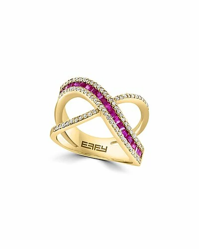 Effy Fine Jewelry Effy 14K 1.26 Ct. Tw. Diamond & Ruby Ring Women 1 Effy Fine Jewelry Effy 14K 1.26 Ct. Tw. Diamond & Ruby Ring Women