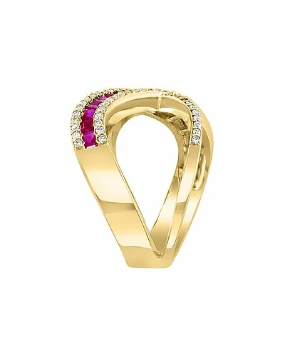 Effy Fine Jewelry Effy 14K 1.26 Ct. Tw. Diamond & Ruby Ring Women 3 Effy Fine Jewelry Effy 14K 1.26 Ct. Tw. Diamond & Ruby Ring Women - Image 3