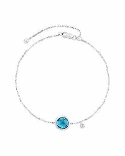 Effy Fine Jewelry 14K 2.03 Ct. Tw. Diamond & Blue Topaz Bracelet Women
