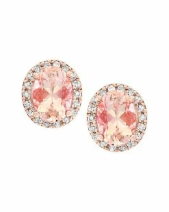 Effy Fine Jewelry 14K Rose Gold 1.53 Ct. Tw. Diamond & Morganite Earrings Women