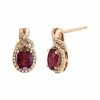 Effy Fine Jewelry 14K Rose Gold 3.36 Ct. Tw. Diamond & Rhodolite Earrings Women