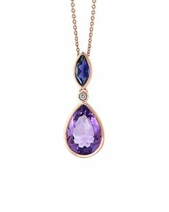 Effy Fine Jewelry 14K Rose Gold 4.06 Ct. Tw. Diamond & Gemstone Pendant Women