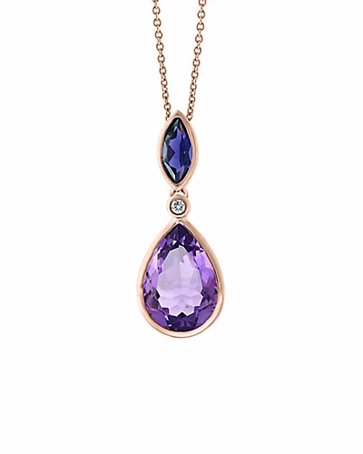 Effy Fine Jewelry 14K Rose Gold 4.06 Ct. Tw. Diamond & Gemstone Pendant Women 1 Effy Fine Jewelry 14K Rose Gold 4.06 Ct. Tw. Diamond & Gemstone Pendant Women