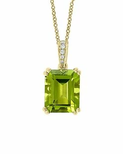 Effy Fine Jewelry 14K 3.58 Ct. Tw. Diamond & Peridot Pendant Women