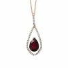 Effy Fine Jewelry 14K Rose Gold 1.62 Ct. Tw. Diamond & Rhodolite Pendant Women