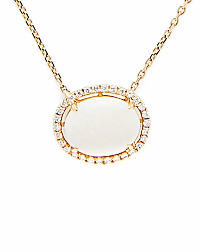 Effy Fine Jewelry 14K 1.66 Ct. Tw. Diamond & Opal Necklace Women 1 Effy Fine Jewelry 14K 1.66 Ct. Tw. Diamond & Opal Necklace Women