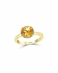 Effy Fine Jewelry 14K 1.86 Ct. Tw. Diamond & Citrine Ring Women