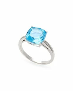 Effy Fine Jewelry 14K 4.94 Ct. Tw. Diamond & Blue Topaz Ring Women