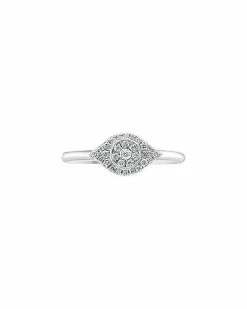 Effy Fine Jewelry Silver 0.16 Ct. Tw. Diamond Ring Women