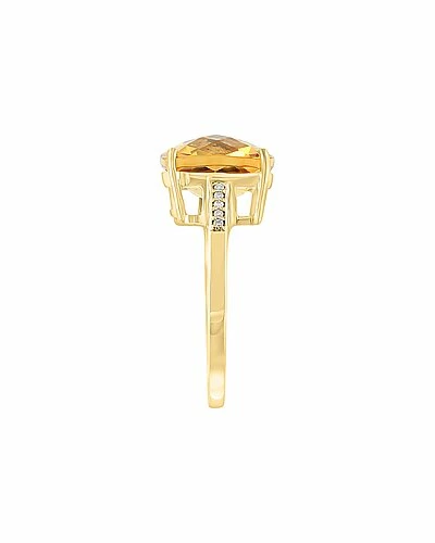 Effy Fine Jewelry Effy 14K 5.19 Ct. Tw. Diamond & Citrine Ring Women 2 Effy Fine Jewelry Effy 14K 5.19 Ct. Tw. Diamond & Citrine Ring Women - Image 2
