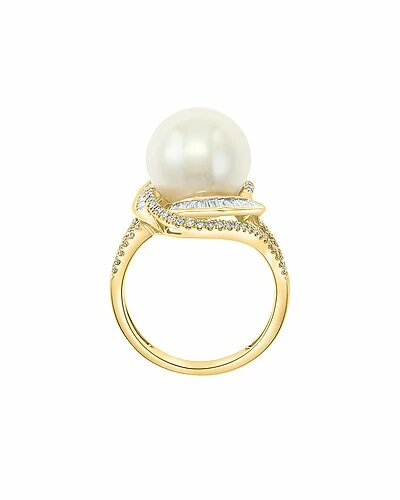 Effy Fine Jewelry Effy 14K 0.47 Ct. Tw. Diamond 12mm Pearl Ring Women 3 Effy Fine Jewelry Effy 14K 0.47 Ct. Tw. Diamond 12mm Pearl Ring Women - Image 3