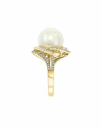 Effy Fine Jewelry Effy 14K 0.47 Ct. Tw. Diamond 12mm Pearl Ring Women 4 Effy Fine Jewelry Effy 14K 0.47 Ct. Tw. Diamond 12mm Pearl Ring Women - Image 4