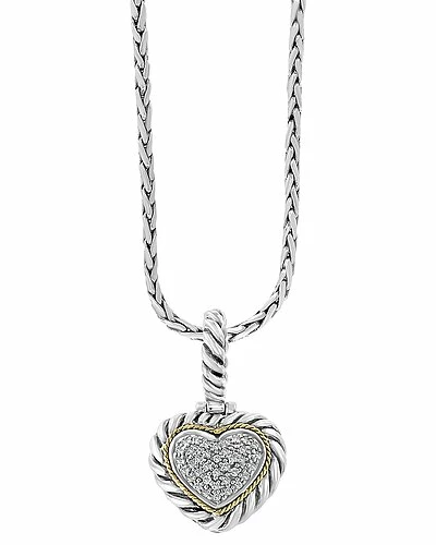 Effy Fine Jewelry 18K & Silver 0.18 Ct. Tw. Diamond Pendant Necklace Women 1 Effy Fine Jewelry 18K & Silver 0.18 Ct. Tw. Diamond Pendant Necklace Women