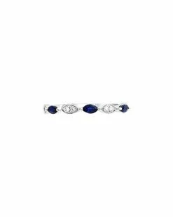Effy Fine Jewelry Effy 14K 0.42 Ct. Tw. Diamond & Sapphire Ring Women