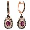 Effy Fine Jewelry Effy 14K Rose Gold 1.80 Ct. Tw. Diamond & Rhodolite Earrings Women