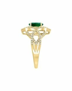 Effy Fine Jewelry Effy 14K 1.75 Ct. Tw. Diamond & Emerald Ring Women -Effy Fine Jewelry Sales 6030873383 RLLD 3