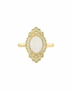Effy Fine Jewelry Effy 14K 0.99 Ct. Tw. Diamond & Opal Ring Women