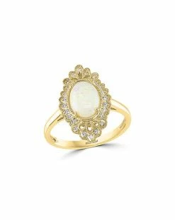 Effy Fine Jewelry Effy 14K 0.99 Ct. Tw. Diamond & Opal Ring Women -Effy Fine Jewelry Sales 6030880145 RLLD 3