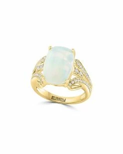 Effy Fine Jewelry Effy 14K 4.43 Ct. Tw. Diamond & Opal Ring Women