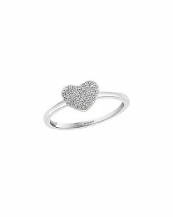 Effy Fine Jewelry Silver 0.13 Ct. Tw. Diamond Ring Women