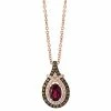 Effy Fine Jewelry Effy 14K Rose Gold 1.29 Ct. Tw. Diamond & Rhodolite Necklace Women